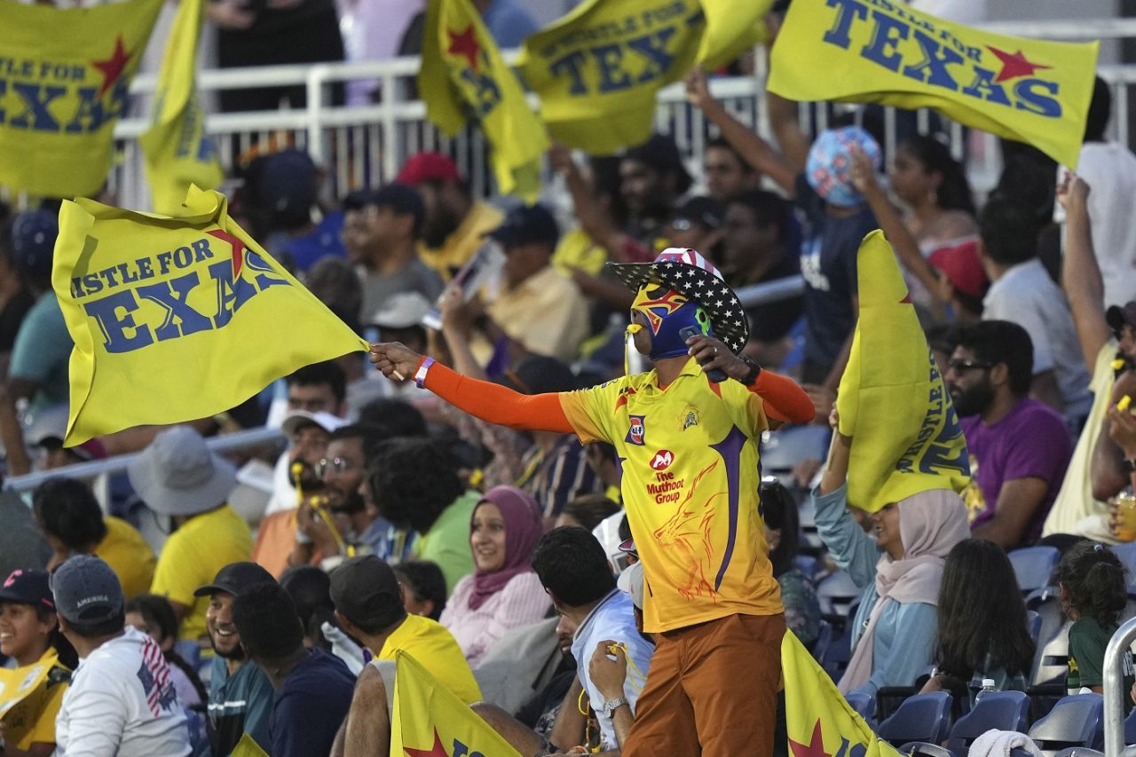 Texas Super Kings fans were treated to a victory in their first game, Texas Super Kings vs LA Knight Riders, Major League Cricket, Grand Prairie, July 13, 2023