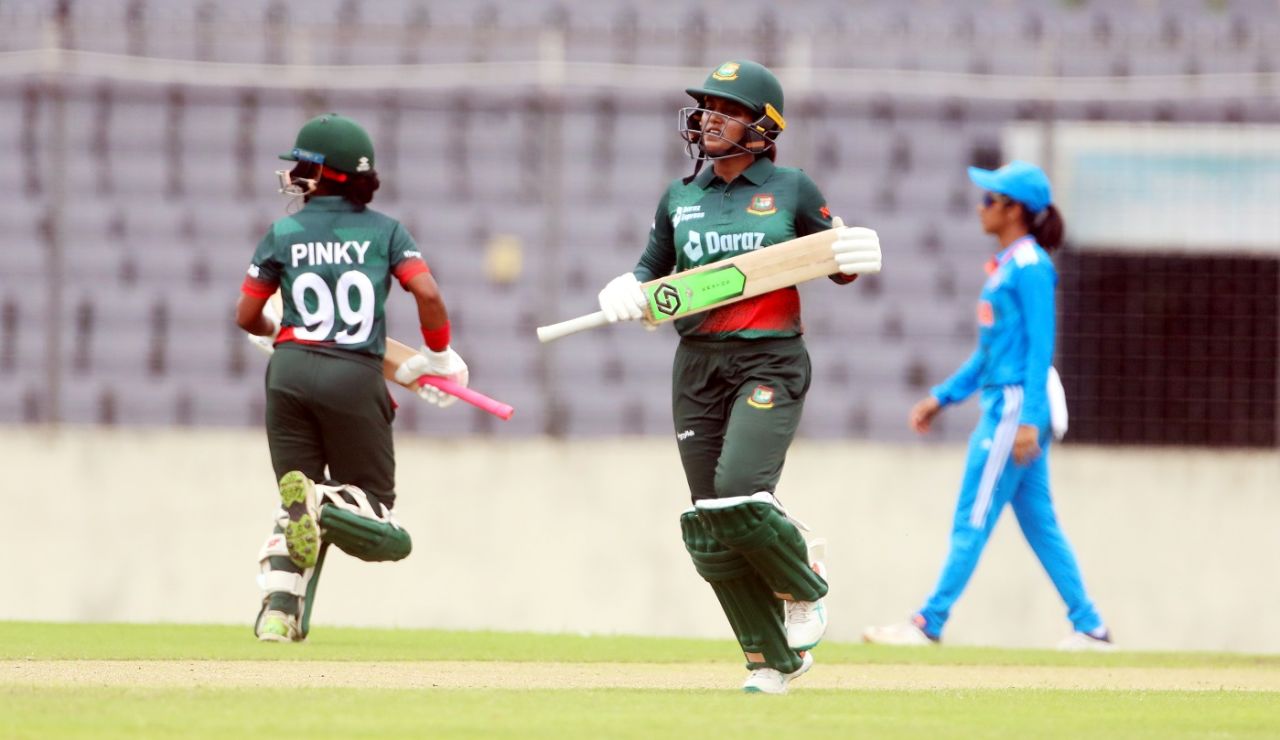 Nigar Sultana and Fargana Hoque had a useful partnership, Bangladesh vs India, 1st women's ODI, Dhaka, July 16, 2023