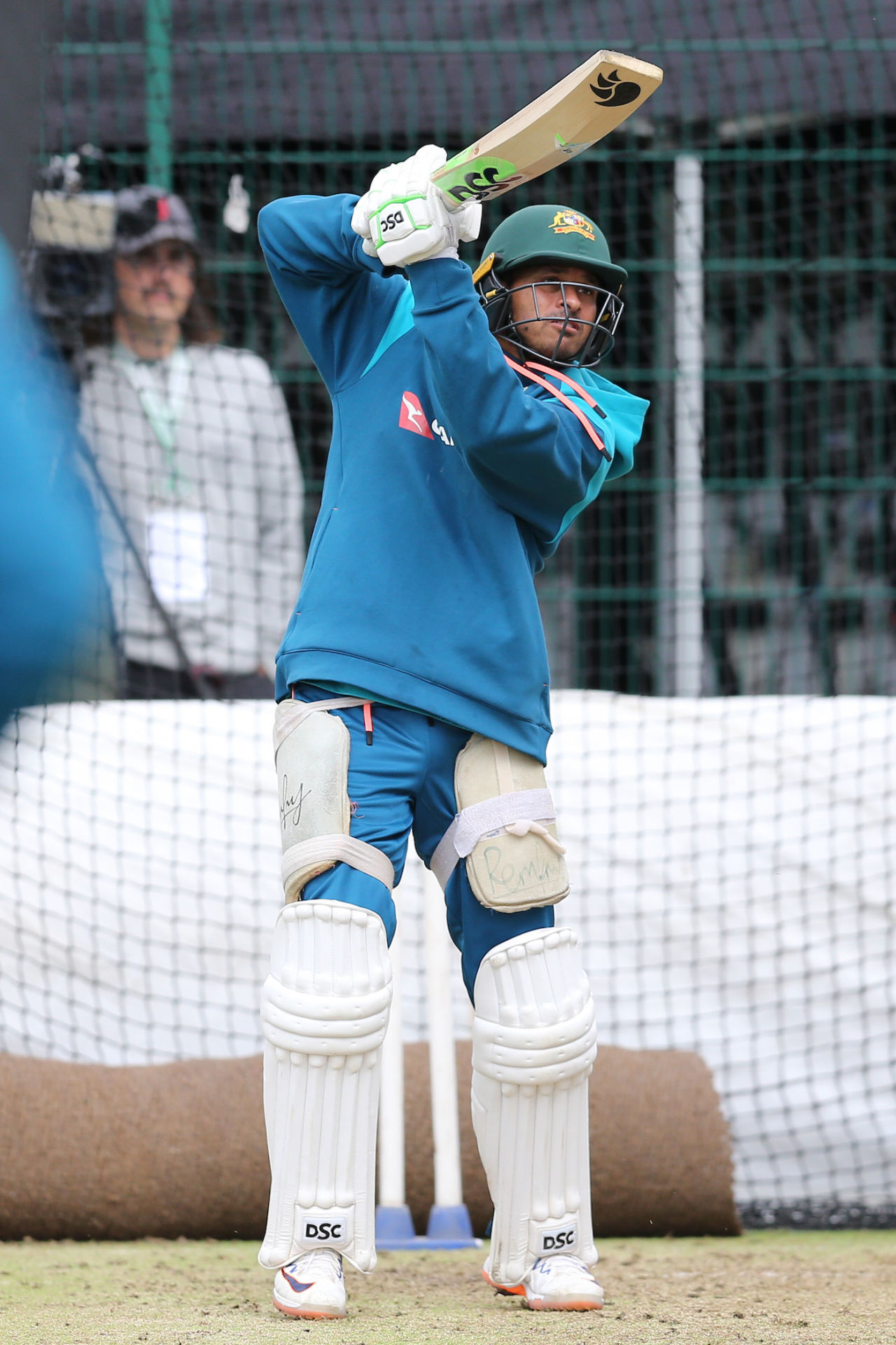 Usman Khawaja gets his over-the-infield shots going, England vs Australia, 4th men's Ashes Test, Manchester, July 16, 2023
