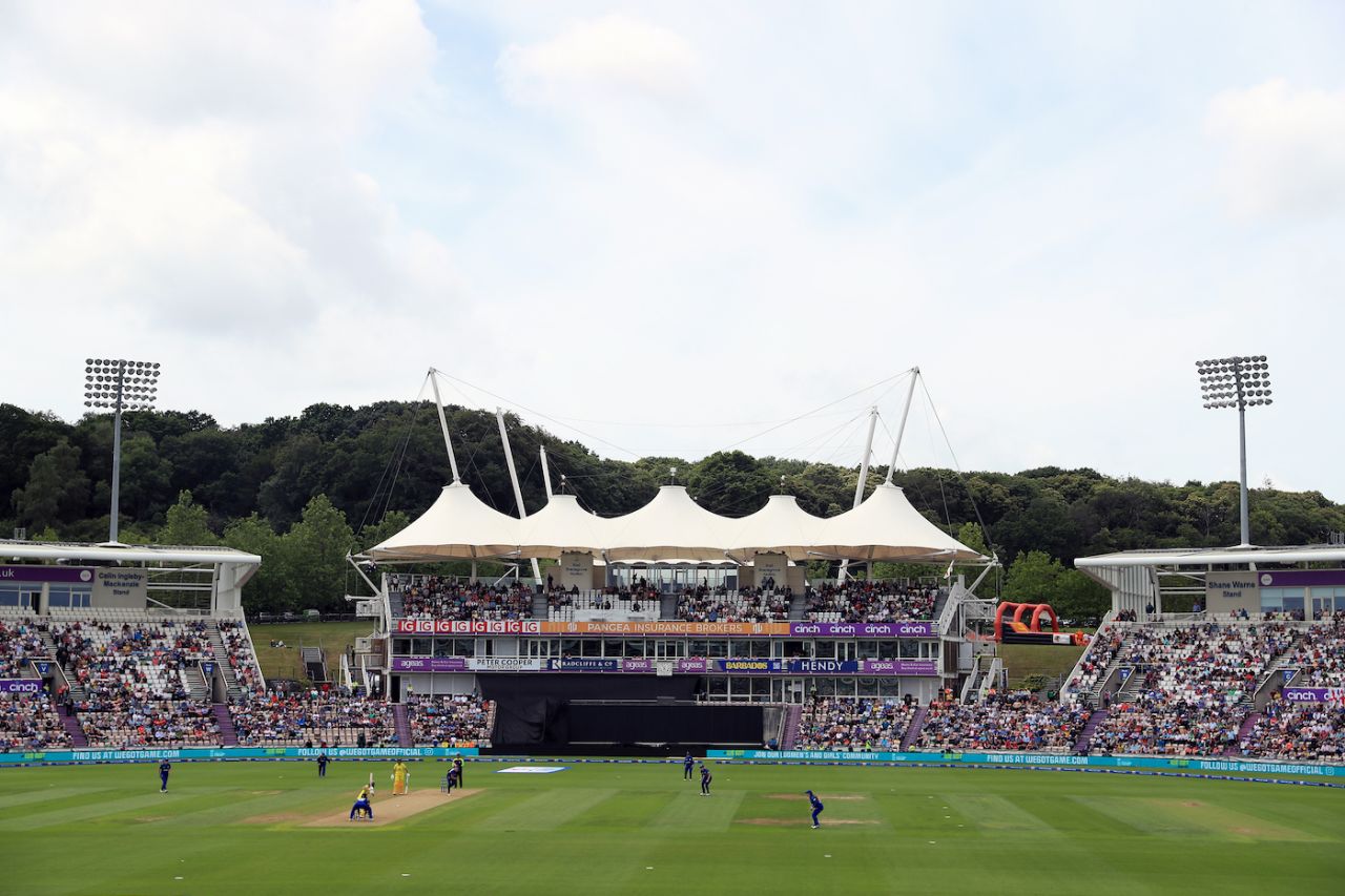 A general view of the action at Southampton, England vs Australia, Women's Ashes, 2nd ODI, Southampton, July 16, 2023