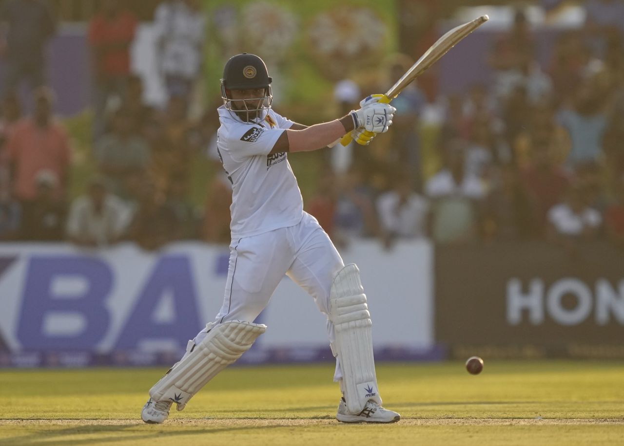 Sadeera Samarawickrama was largely untroubled in the middle, Sri Lanka vs Pakistan, 1st Test, Galle, 1st day, July 16, 2023
