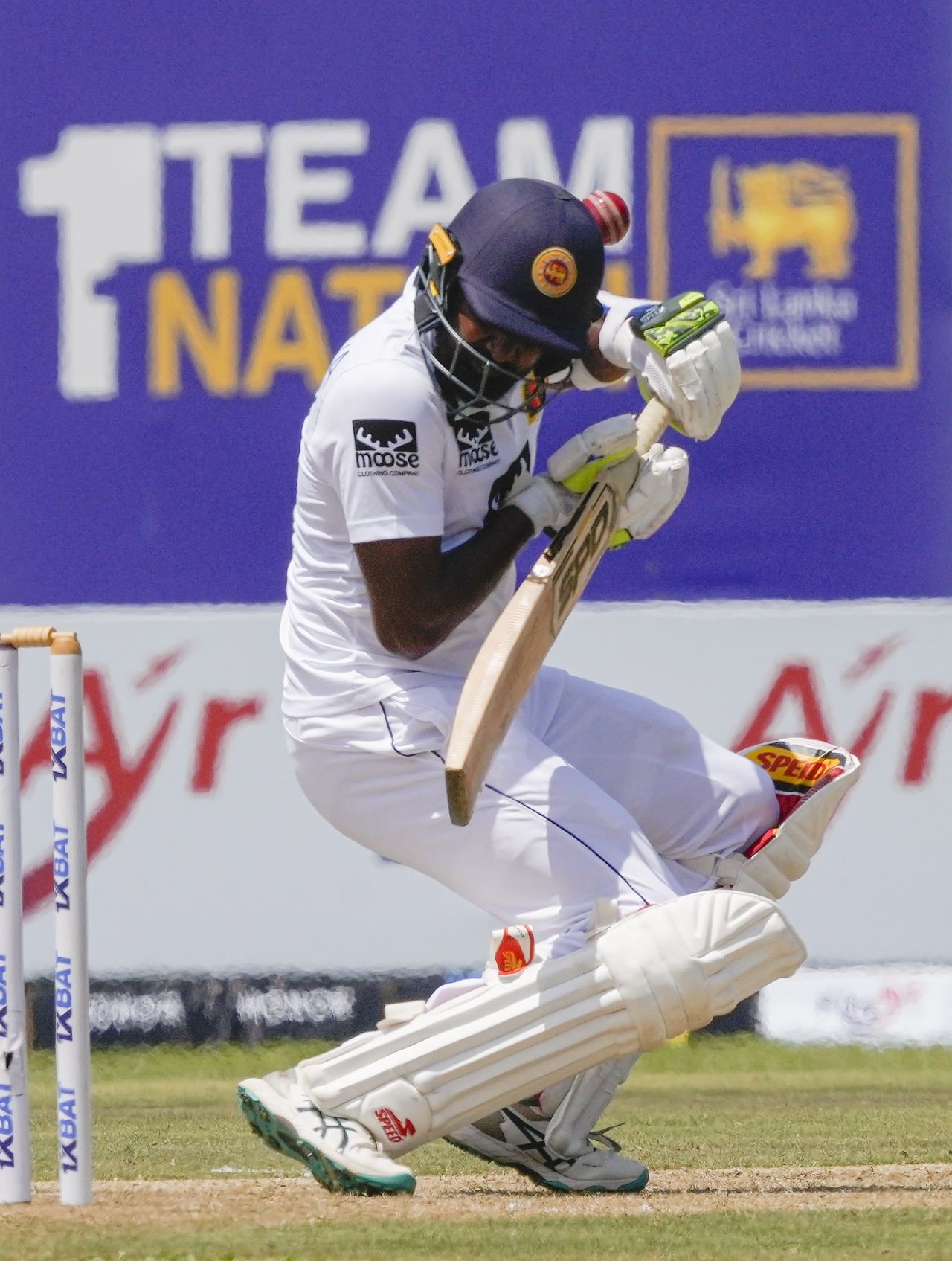 Prabath Jayasuriya copped a blow to his helmet, Sri Lanka vs Pakistan, 1st Test, Galle, second day, July 17, 2023