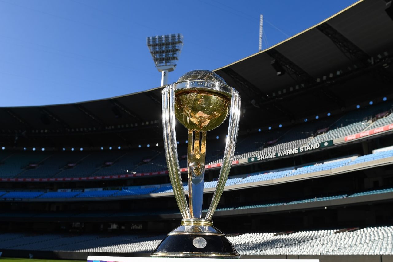 The World Cup trophy at the MCG, Melbourne, July 17, 2023