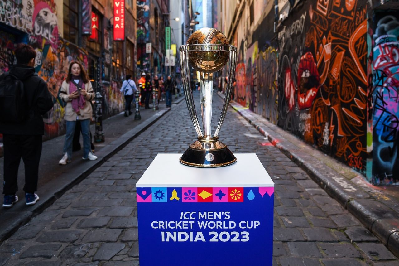 The World Cup trophy at Hosier Lane, Melbourne, July 17, 2023