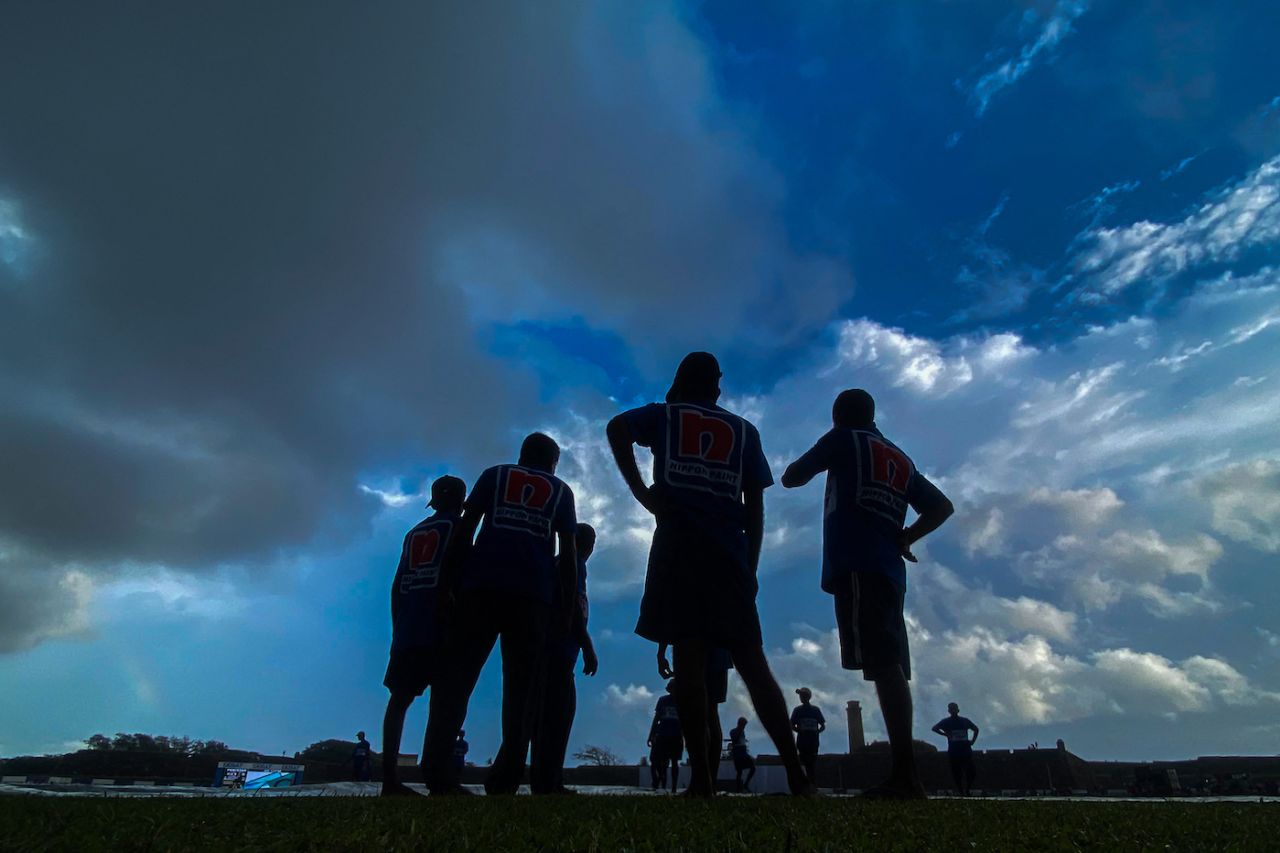 Groundstaff in Galle as rain interrupts play, Sri Lanka vs Pakistan, 1st men's Test, Galle, 2nd day, July 17, 2023