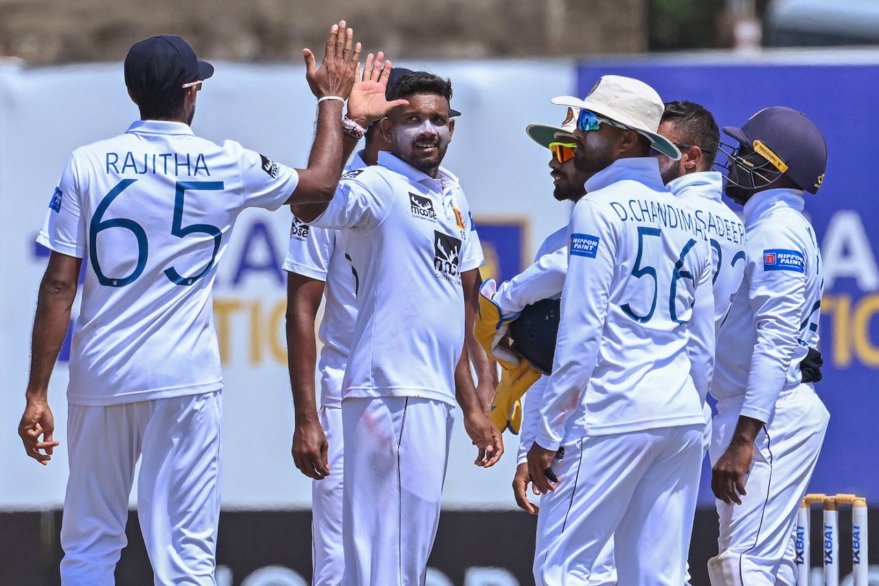 Ramesh Mendis struck either side of lunch on the third day, Sri Lanka vs Pakistan, 1st men's Test, Galle, 3rd day, July 18, 2023