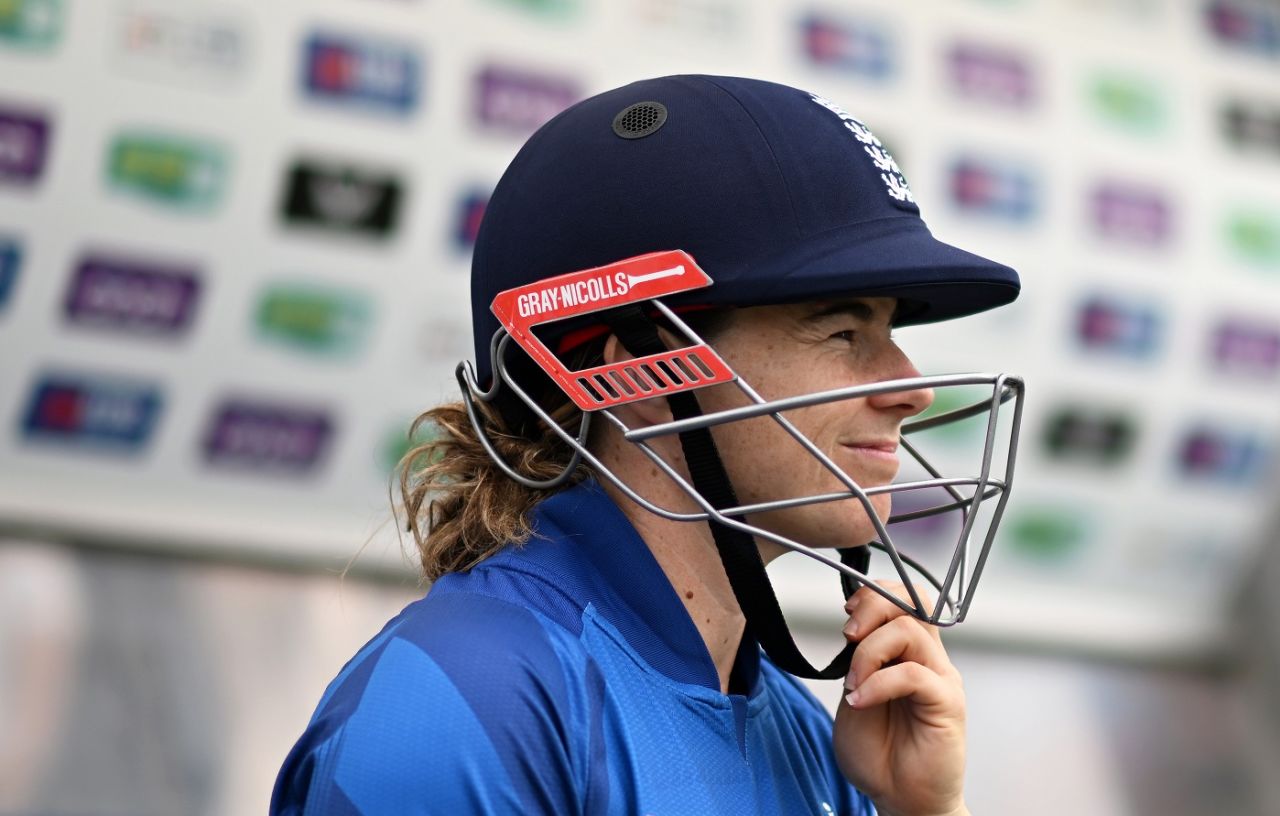 Tammy Beaumont is clicked before she walks out to open, England vs Australia, 3rd ODI, Women's Ashes, Taunton, July 18, 2023