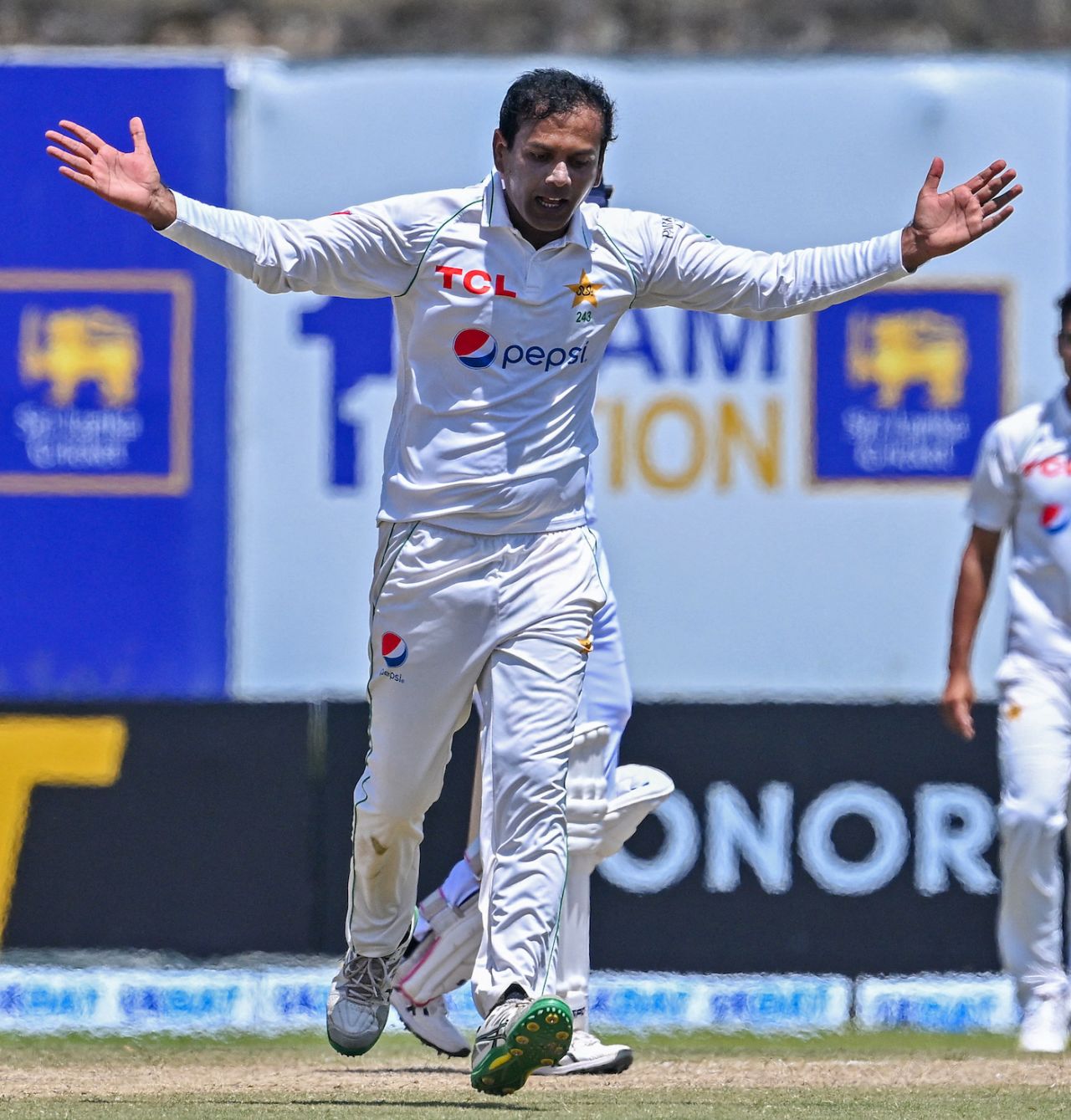 Noman Ali removed the set Nishan Madushka after the lunch break, Sri Lanka vs Pakistan, 1st men's Test, Galle, 4th day, July 19, 2023