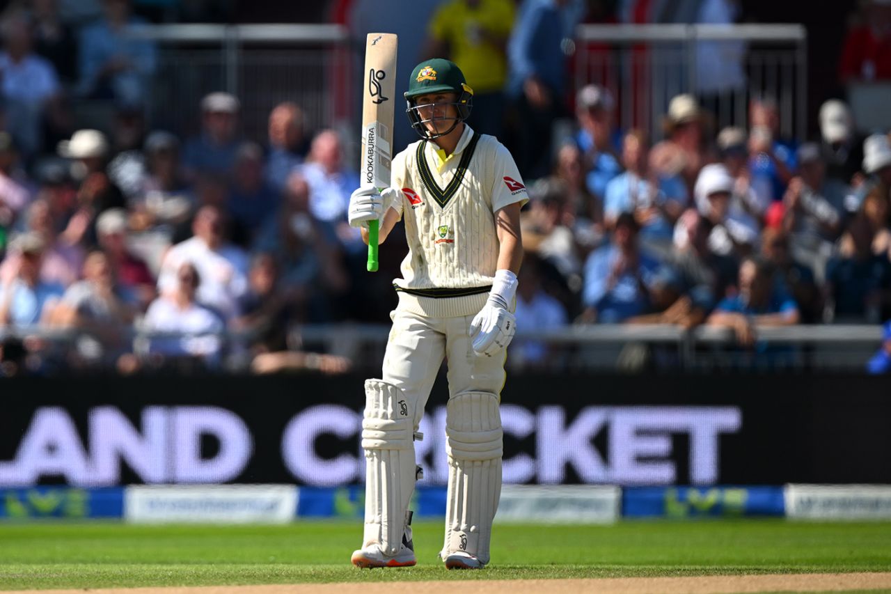 Marnus Labuschagne made his first half-century of the tour, England vs Australia, 4th Test, Old Trafford, July 19, 2023