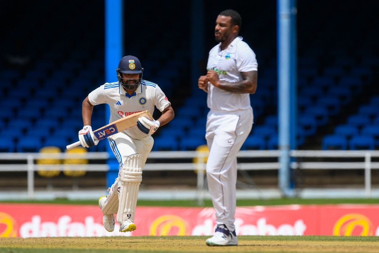 Sent in on a slowish surface, Rohit Sharma was off the blocks quickly, West Indies vs India, 2nd Test, first day, Port-of-Spain, July 20, 2023