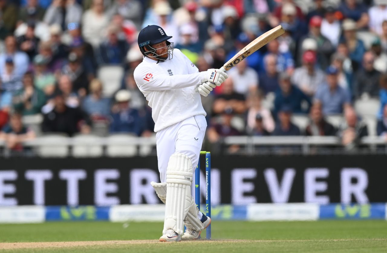 Jonny Bairstow pressed on for England with a brisk half-century, England vs Australia, 4th Ashes Test, Old Trafford, July 21, 2023