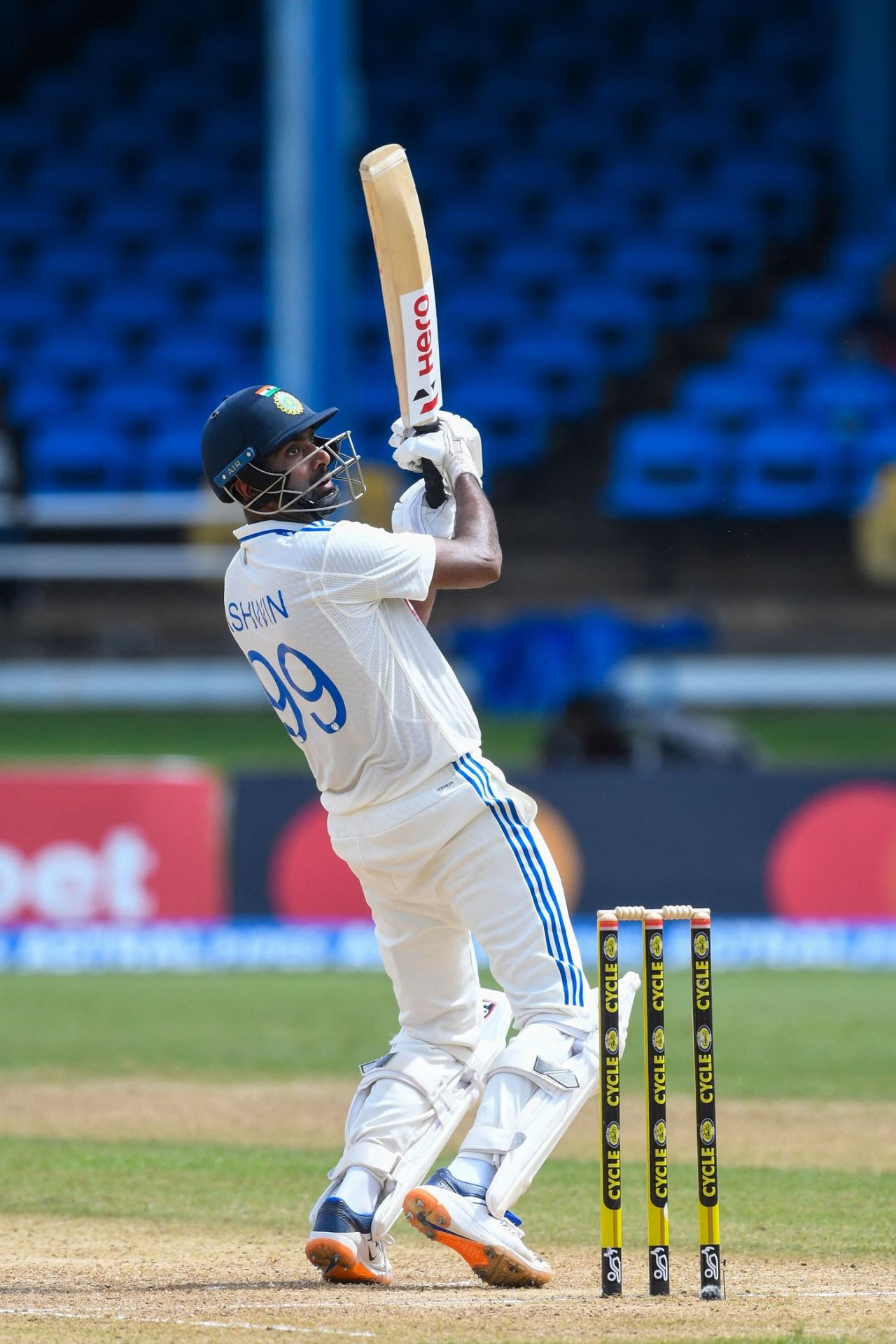 R Ashwin plays a ramp, West Indies vs India, 2nd Test, Port-of-Spain, 2nd day, July 21, 2023