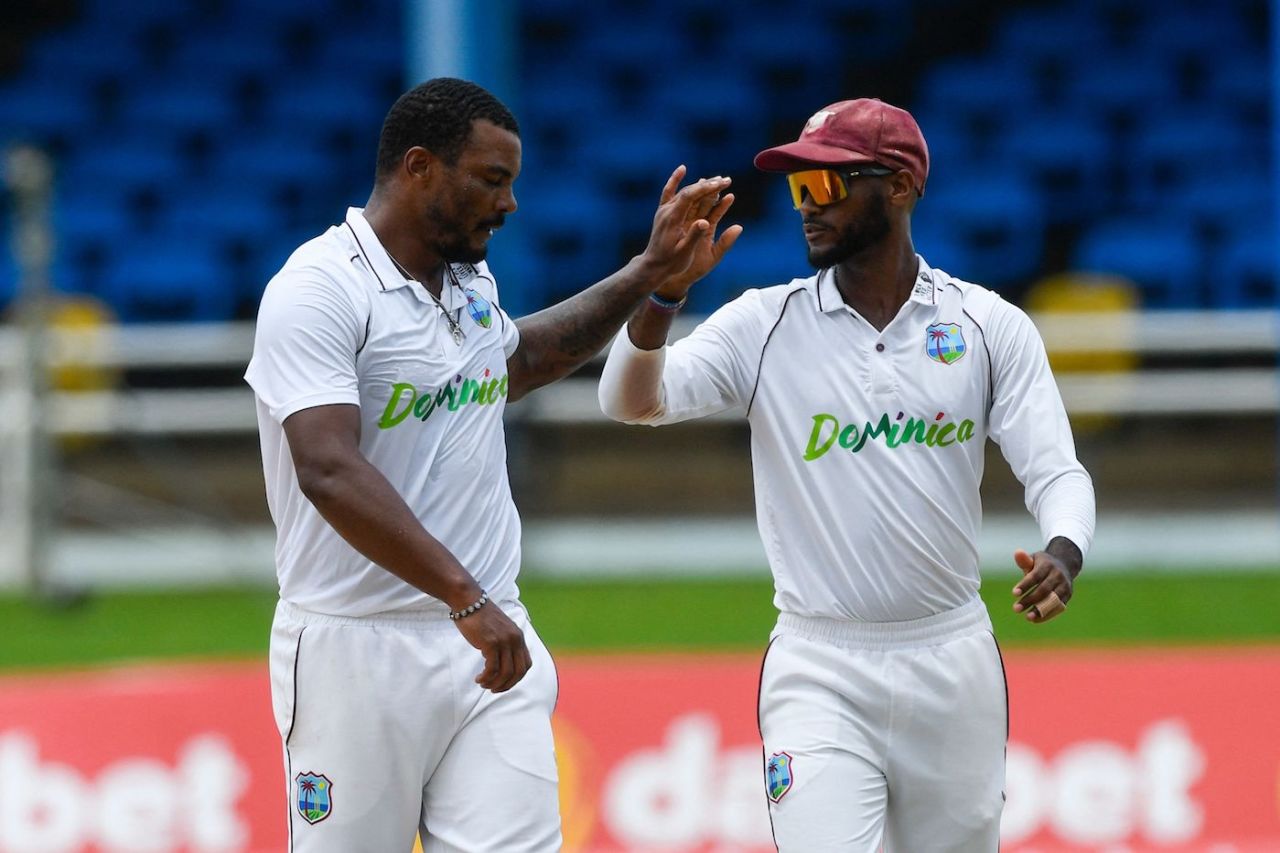 Shannon Gabriel, who had earlier dropped Rohit Sharma, sent him back for 57, West Indies vs India, 2nd men's Test, Port-of-Spain, 4th day, July 23, 2023