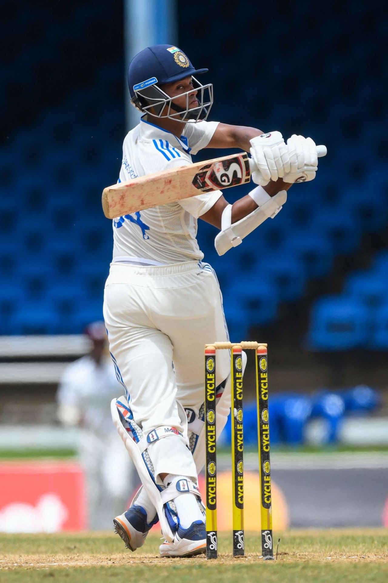 Yashasvi Jaiswal played his shots early on as India looked for quick runs, West Indies vs India, 2nd men's Test, Port-of-Spain, 4th day, July 23, 2023