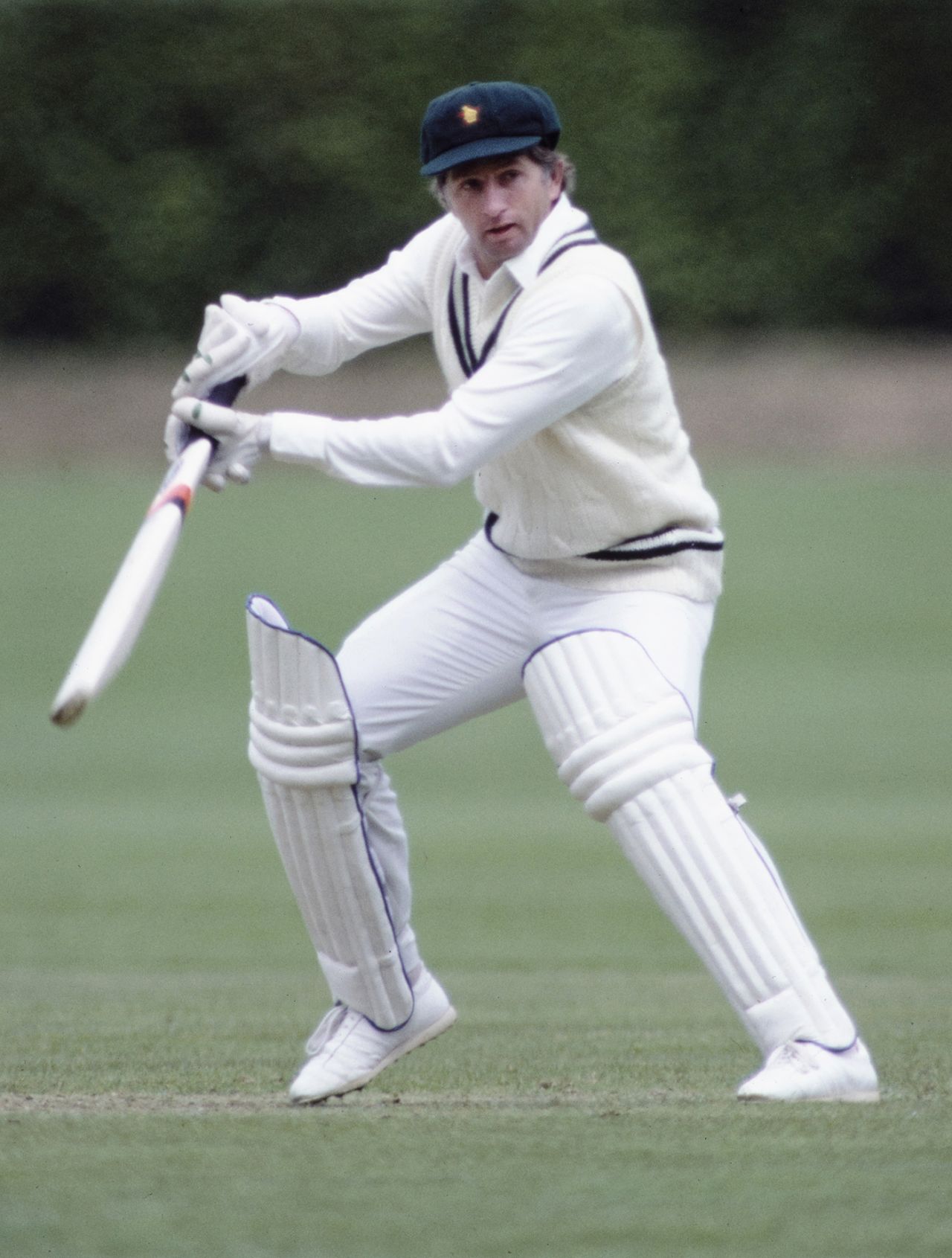 Duncan Fletcher plays a shot on the offside, June 1983