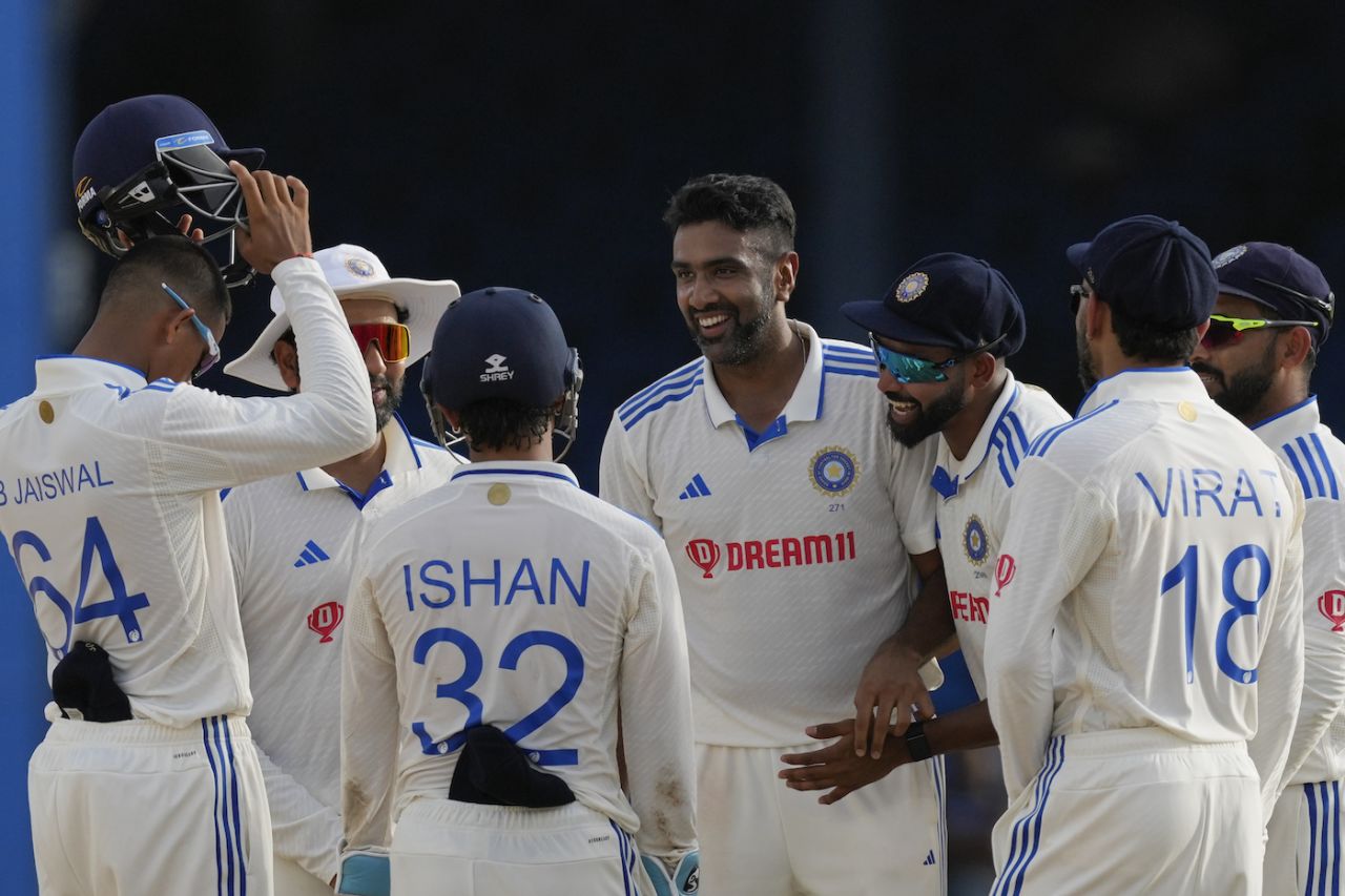 R Ashwin got India's first wicket when he sent back Kraigg Brathwaite, West Indies vs India, 2nd men's Test, Trinidad, 4th day, July 23, 2023