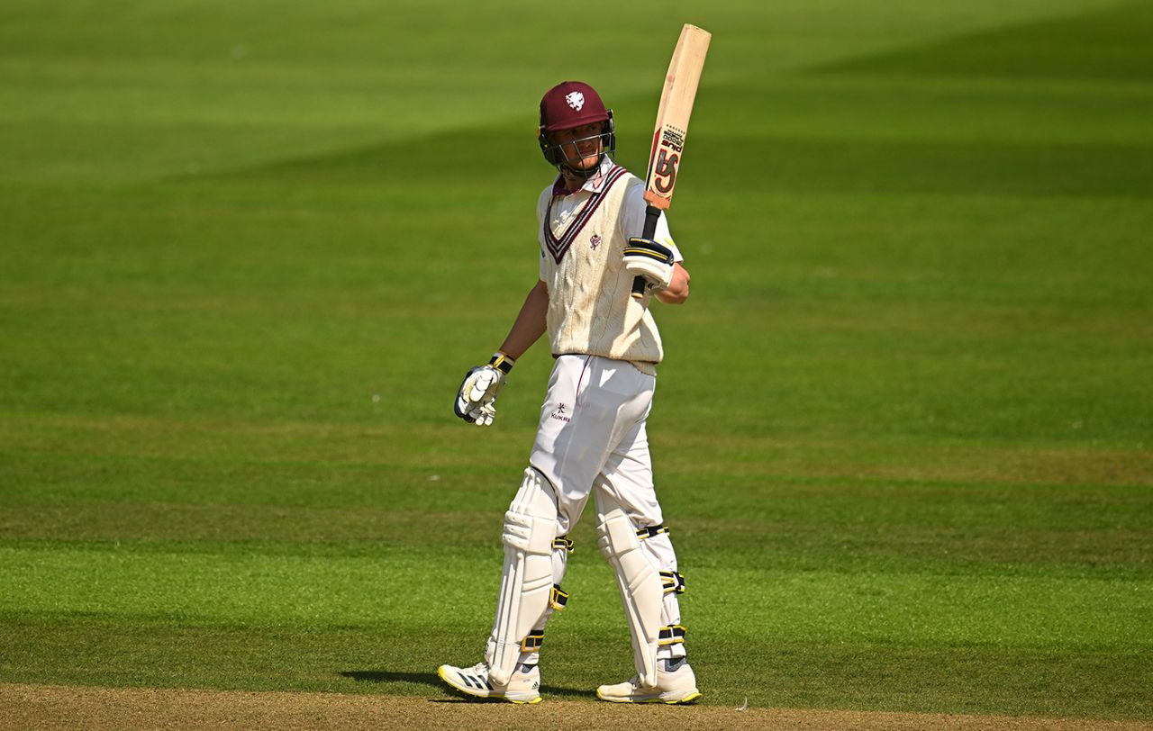 Tom Kohler-Cadmore top-scored with 59, Somerset vs Surrey, County Championship, Taunton, July 25. 2023