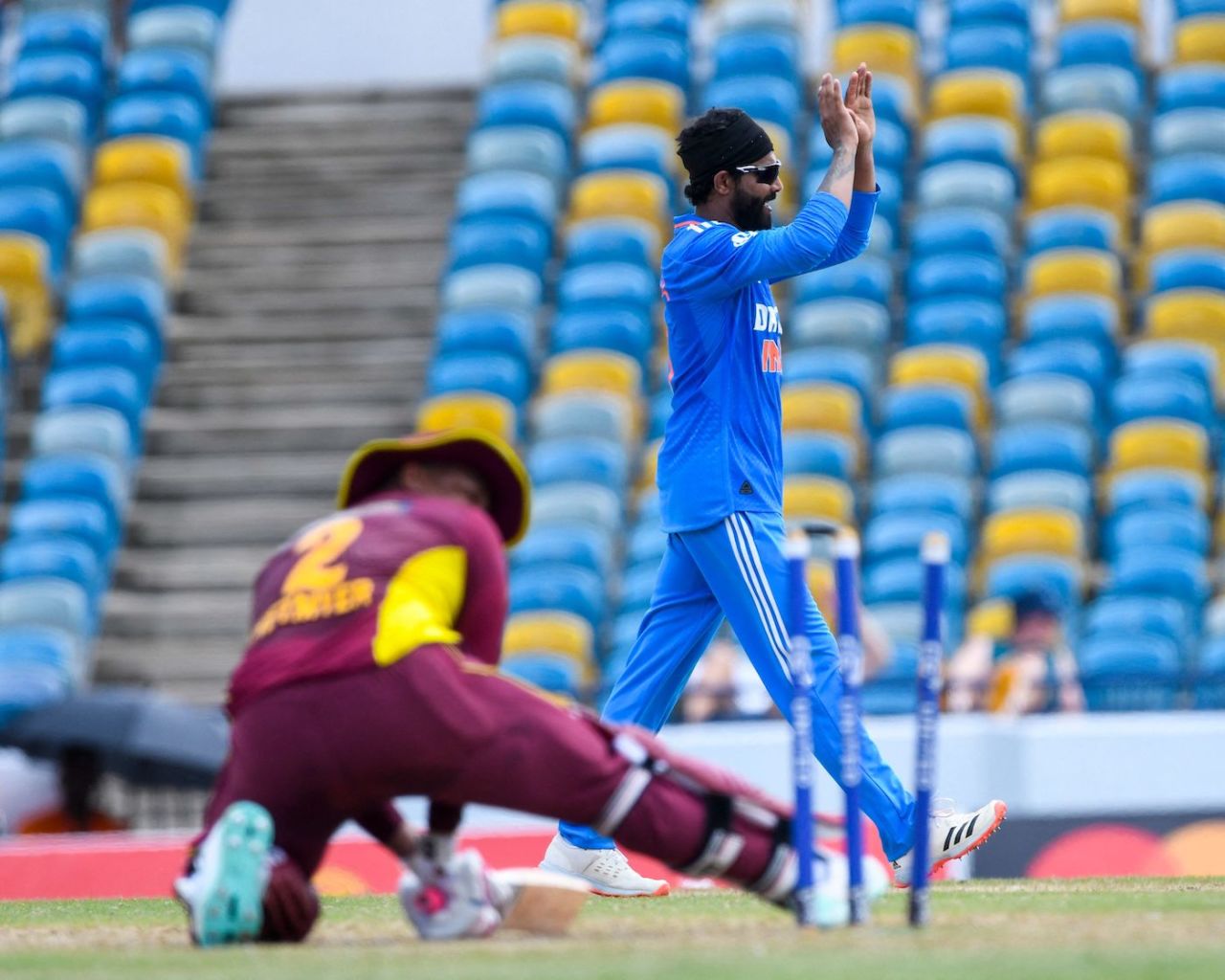 Ravindra Jadeja was in focus as he dismissed Shimron Hetmyer, West Indies vs India, 1st ODI, Bridgetown, July 27, 2023