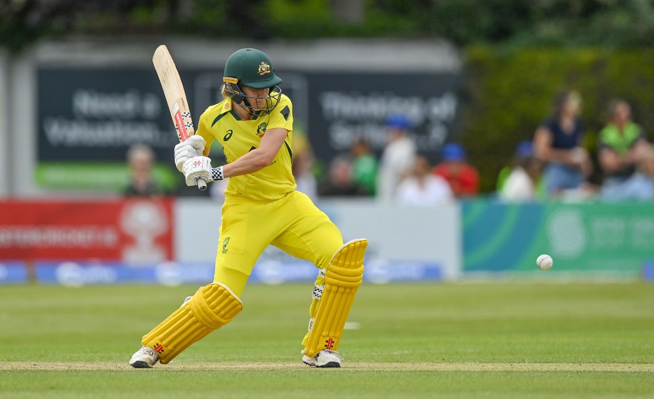 Annabel Sutherland plays watchfully, Ireland Women vs Australia Women, 3rd ODI, Dublin, July 28, 2023