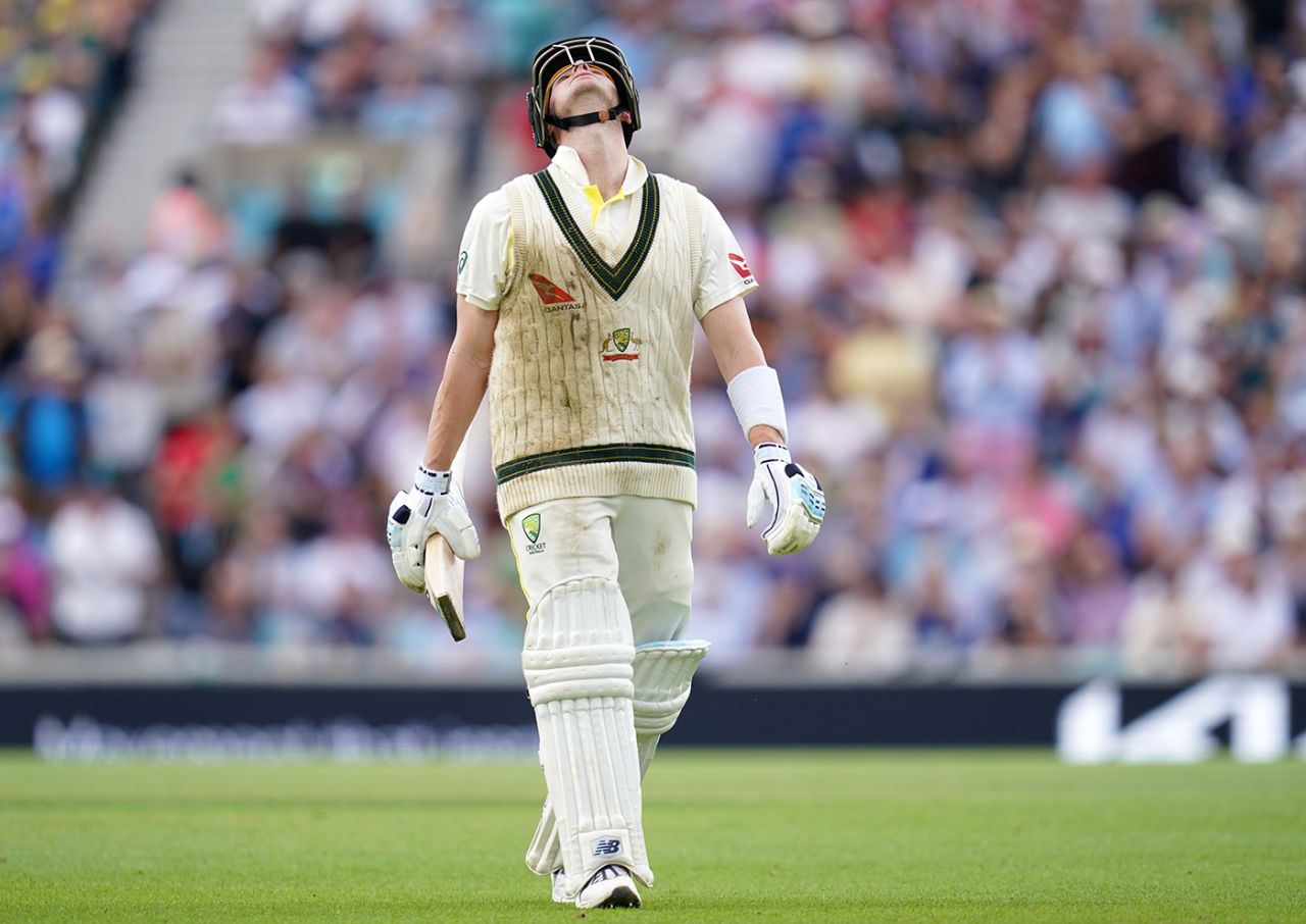 Steven Smith thought he had been run out, only for the third umpire to decide otherwise, England vs Australia, 5th men's Ashes Test, The Oval, 2nd day, July 28, 2023