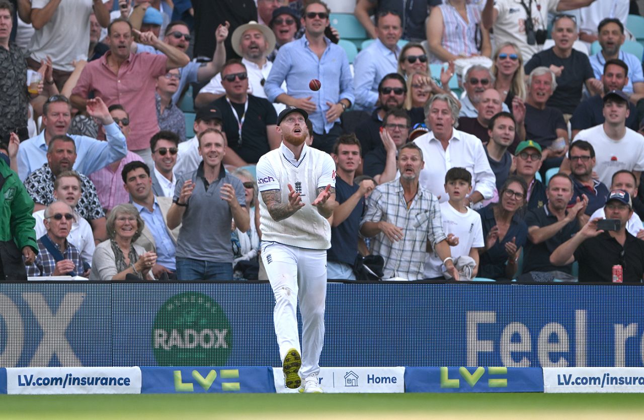 Ben Stokes relayed a catch in to himself on the boundary, England vs Australia, 5th men's Ashes Test, The Oval, 2nd day, July 28, 2023