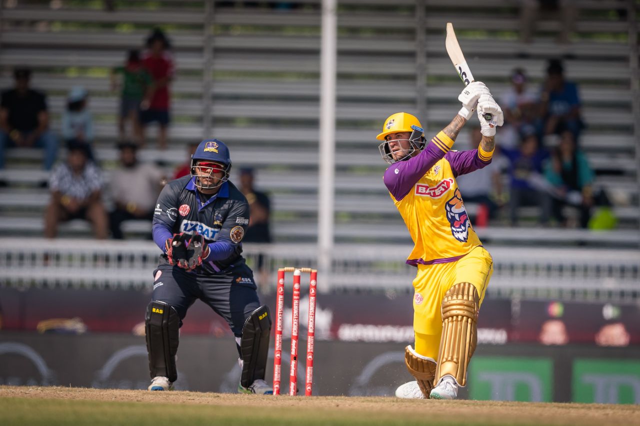 Alex Hales goes over the top, Surrey Jaguars vs Mississauga Panthers, Global T20 Canada, Brampton, July 28, 2023