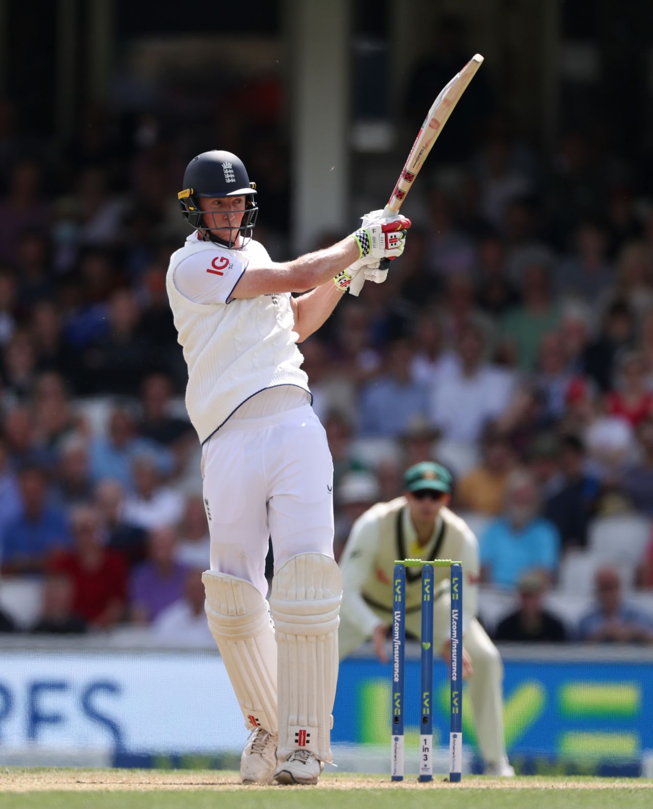 Zak Crawley pulls through midwicket during England's fast start, England vs Australia, 5th men's Ashes Test, The Oval, 3rd day, July 29, 2023