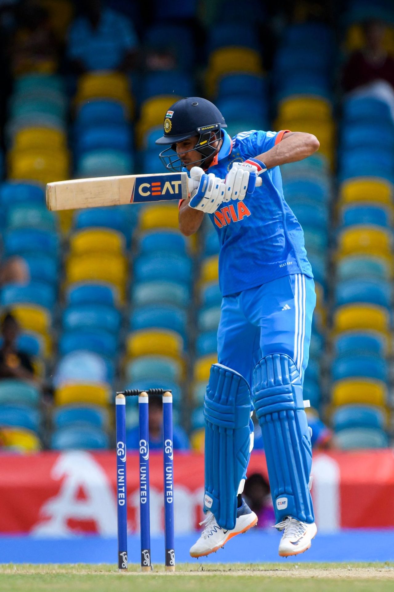 Shubman Gill carves the ball with the horizontal bat, West Indies vs India, 2nd ODI, Bridgetown, July 29, 2023