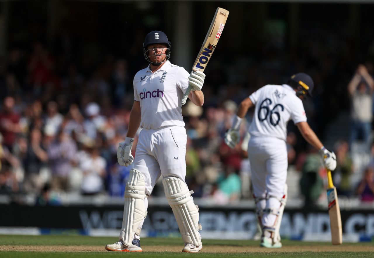 Jonny Bairstow brought up a rapid fifty to drive England's innings, England vs Australia, 5th men's Ashes Test, The Oval, 3rd day, July 29, 2023