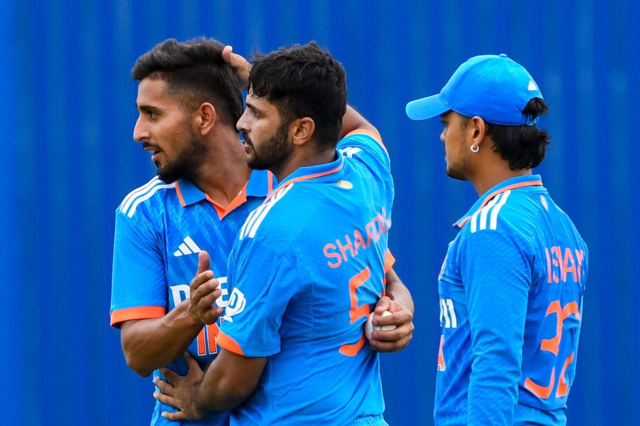 Umran Malik took the catch to hand Shardul Thakur his first wicket, West Indies vs India, 2nd ODI, Bridgetown, July 29, 2023