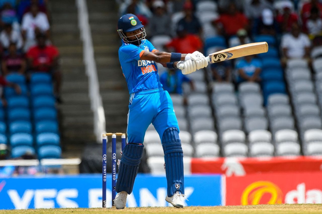 After starting slow, Hardik Pandya sped up to score a quick fifty, West Indies vs India, 3rd ODI, Tarouba, August 1, 2023
