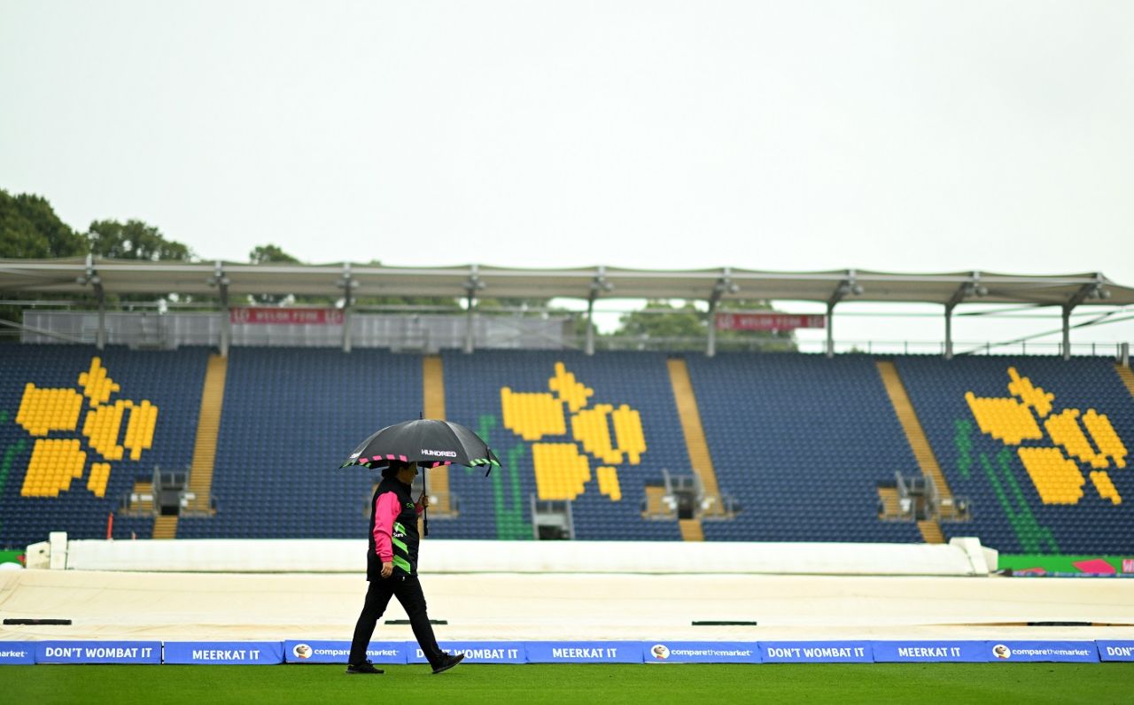 Rain delayed the start of the Manchester Originals vs Welsh Fire game, Manchester Originals vs Welsh Fire, The Hundred Women's Competition, Cardiff, August 2, 2023