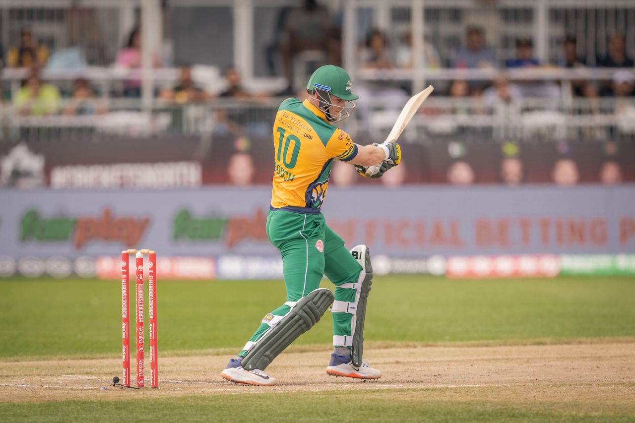 Corbin Bosch cuts one away, Vancouver Knights vs Toronto Nationals, Global T20 Canada, Brampton, August 2, 2023