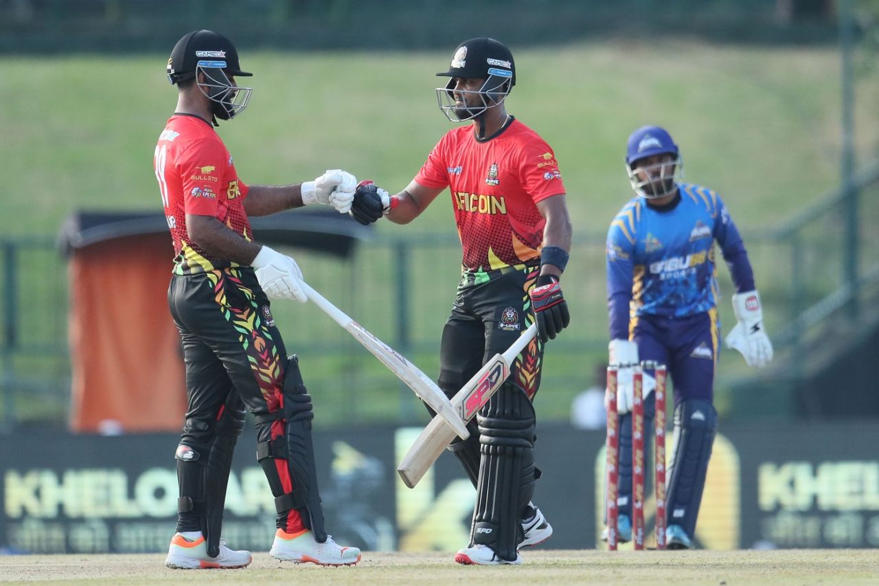 Fakhar Zaman and Dinesh Chandimal added 69 for the opening wicket, B-Love Kandy vs Dambulla Aura, LPL 2023, Pallekele, August 4, 2023