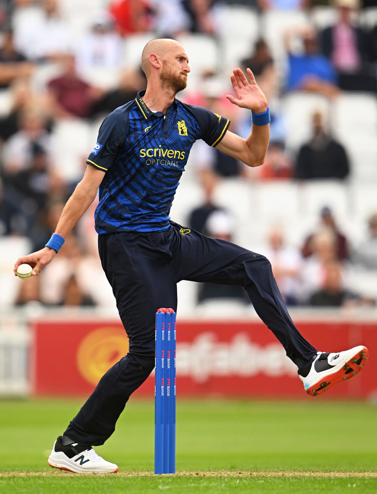 Oliver Hannon-Dalby prepares to deliver the ball, Somerset vs Warwickshire, Metro Bank One-Day Cup, Taunton, August 4, 2023