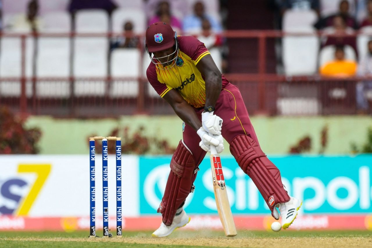 Rovman Powell keeps out a yorker, West Indies vs India, 3rd T20I, Providence, August 8, 2023