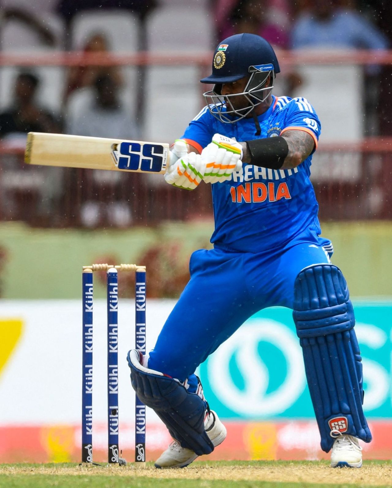 Suryakumar Yadav hit ten fours and four sixes in his 44-ball 83, West Indies vs India, 3rd men's T20I, Providence, August 8, 2023