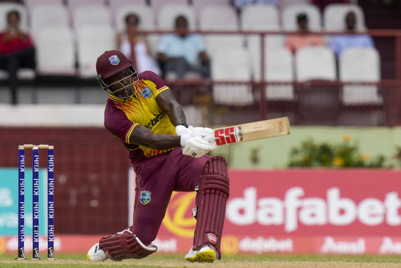 Rovman Powell played a captain's hand with an unbeaten 19-ball 40, West Indies vs India, 3rd men's T20I, Providence, August 8, 2023