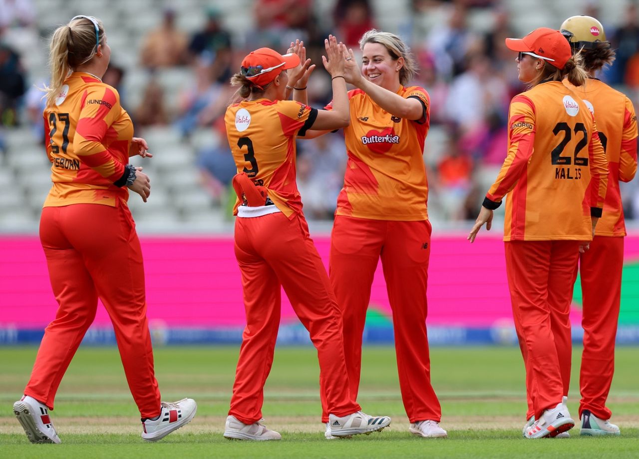 Katie Levick returned economical figures including two wickets in two balls, Birmingham Phoenix vs Oval Invincibles, Women's Hundred, Birmingham, August 13, 2023