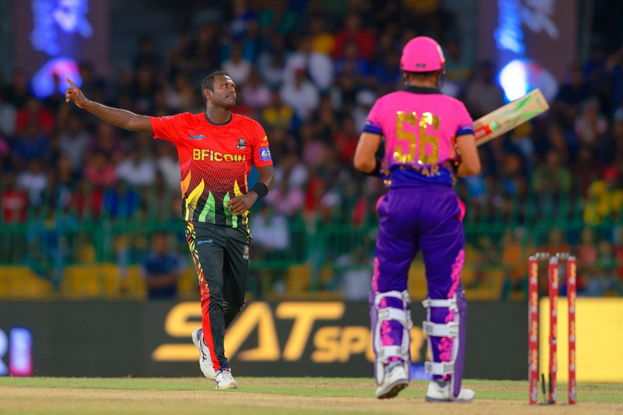 Angelo Matthews was effective in the first innings, Colombo Strikers vs B-Love Kandy, LPL 2023, Colombo, August 13, 2023