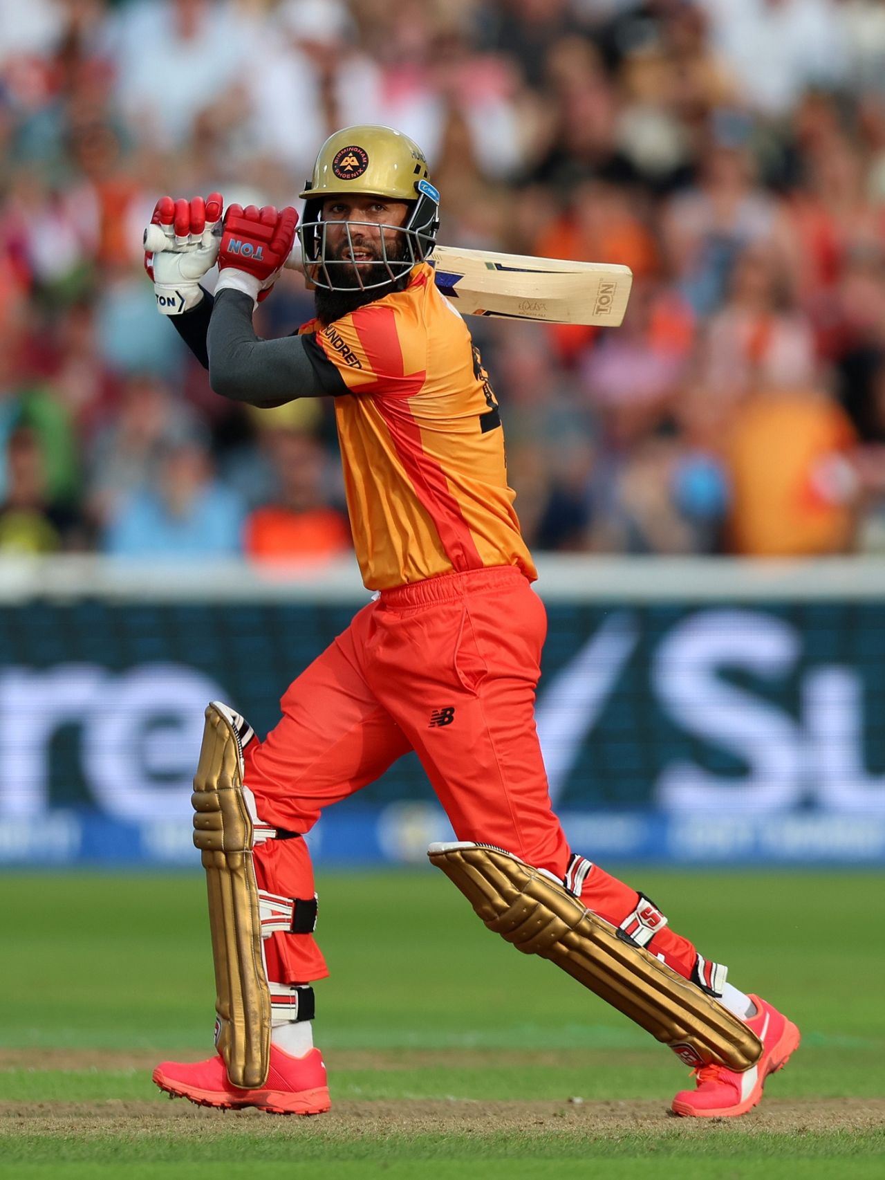 Moeen Ali slashes one over point, Birmingham Phoenix vs Oval Invincibles, Men's Hundred, Birmingham, August 13, 2023