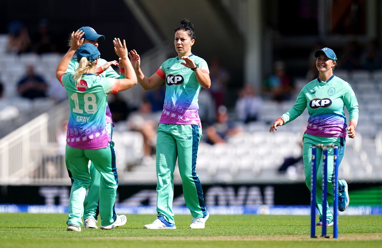 Marizanne Kapp made key early breakthroughs, Oval Invincibles vs London Spirit, Women's Hundred, The Oval, August 15, 2023