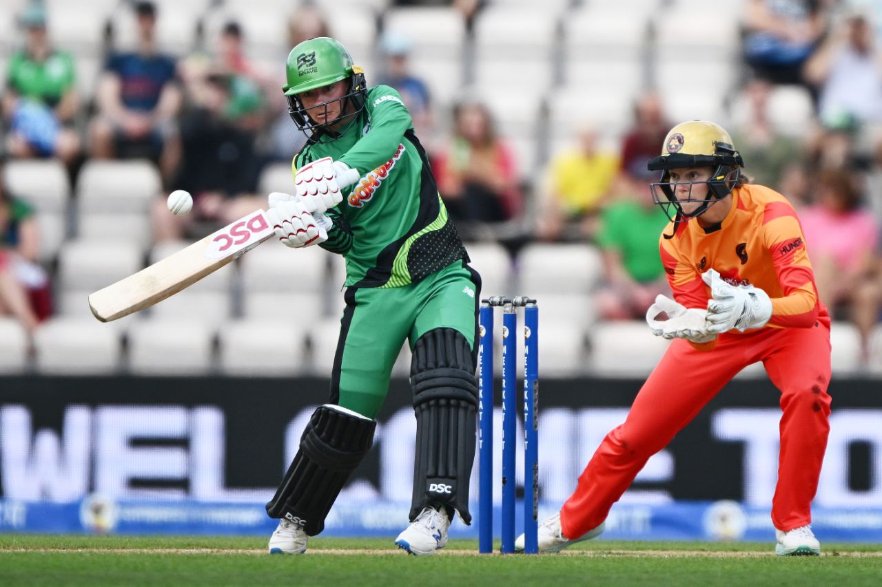 Danni Wyatt pulls through the leg side during a brisk start, Birmingham Phoenix vs Southern Brave, Women's Hundred, August 16, 2023