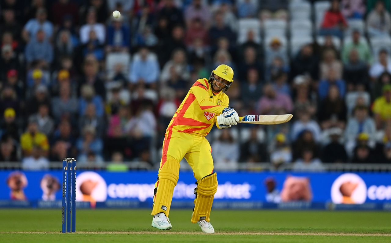 Joe Root gets away his reverse-ramp, Trent Rockets vs Manchester Originals, Trent Bridge, Men's Hundred, August 17, 2023