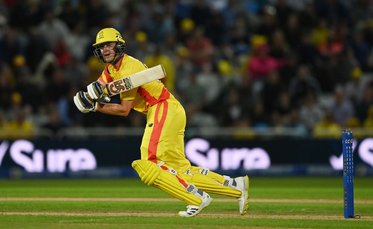 Tom Kohler-Cadmore whips to leg during Trent Rockets' run-chase, Trent Rockets vs Manchester Originals, Trent Bridge, Men's Hundred, August 17, 2023