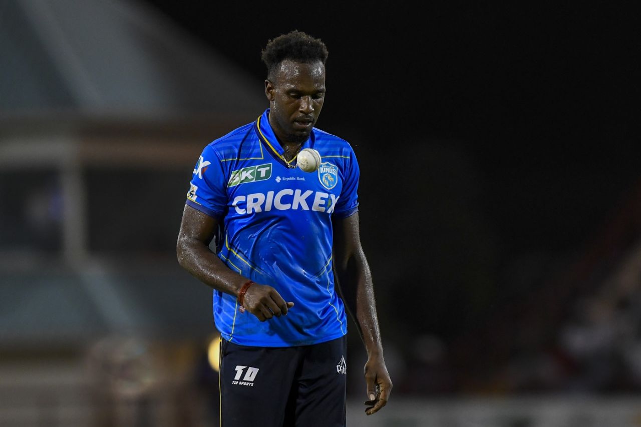 Matthew Forde prepares to bowl, St Lucia Kings vs Barbados Royals, CPL 2023, Gros Islet, August 17, 2023
