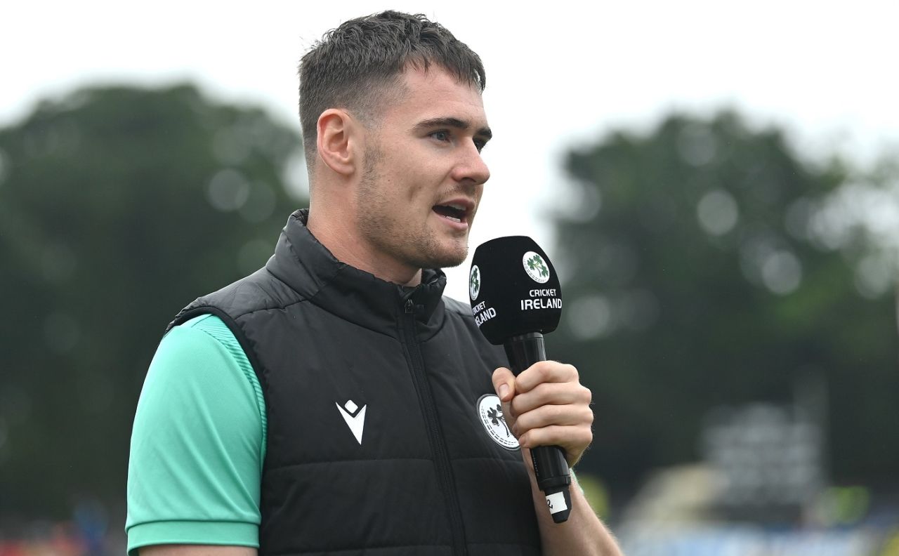 Josh Little is interviewed before Ireland's T20I series opener against India, Ireland vs India, 1st T20I Malahide, August 18, 2023