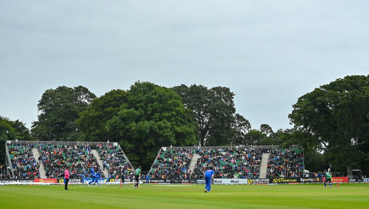 A general view of the action at Malahide, Ireland vs India, 1st T20I Malahide, August 18, 2023