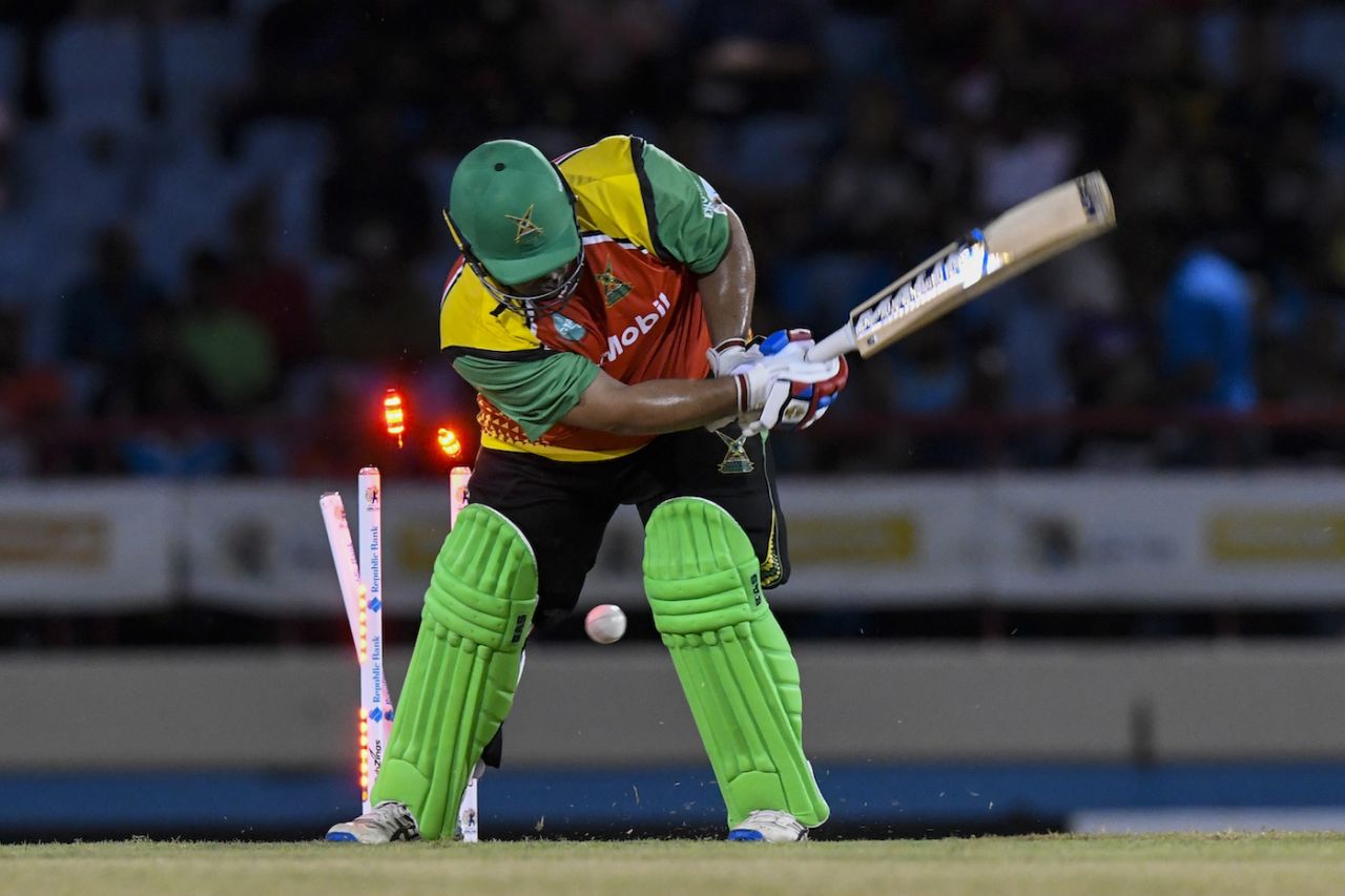 Azam Khan was bowled after walking across, Guyana Amazon Warriors vs St Lucia Kings, CPL 2023, Gros Islet, August 19, 2023