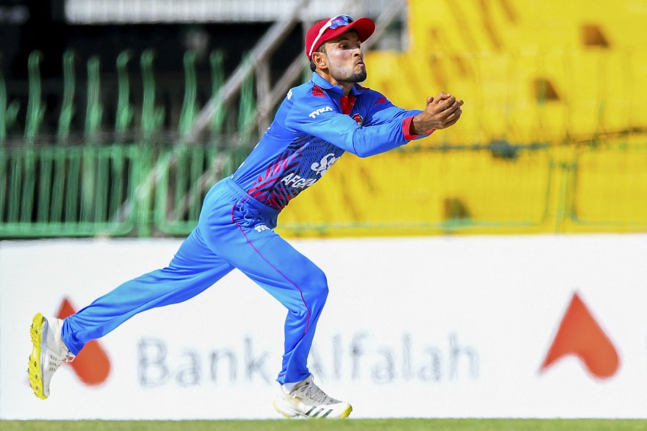 Riaz Hassan took a smart catch sprinting back from extra cover to see the back of Fakhar Zaman, Afghanistan vs Pakistan, 3rd ODI, Colombo, August 26, 2023